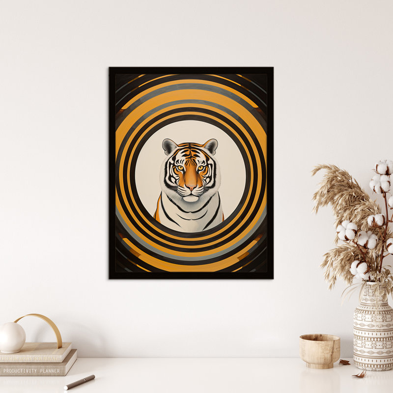 Tiger Tunnel Yellow Black Striped Fun - Single Picture Frame Print