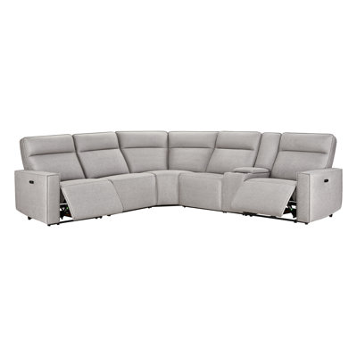 Canapé modulaire inclinable électrique avec console de rangement 6 pièces Phillipsburg 