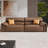 Brown Genuine Leather Modular Sofa cushion couch