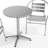 Moraal Round Aluminum Indoor-Outdoor Table Set with 2 Slat Back Chairs-728214427-795904945