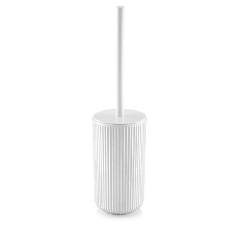 Premium Toilet Brush with Holder, White, 3.5 x 3.5 x 13.6 inches | 100% Durable Plastic | Stylish and Hygienic Design for Effortless Cleaning | Perfect for Modern Bathrooms and Powder Rooms