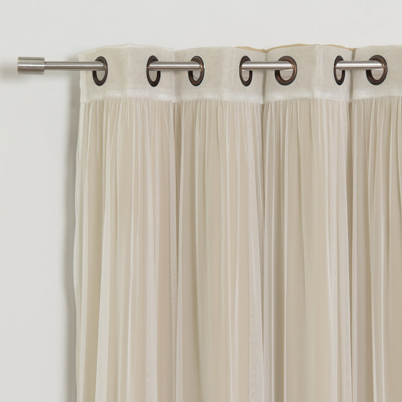 Granados Solid Room Darkening Thermal Grommet Curtain Panels, Wheat, 52" W x 84" L