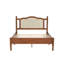 Lit double avec tête de lit attrayante, noyer, plateforme en bois noyer Serenity