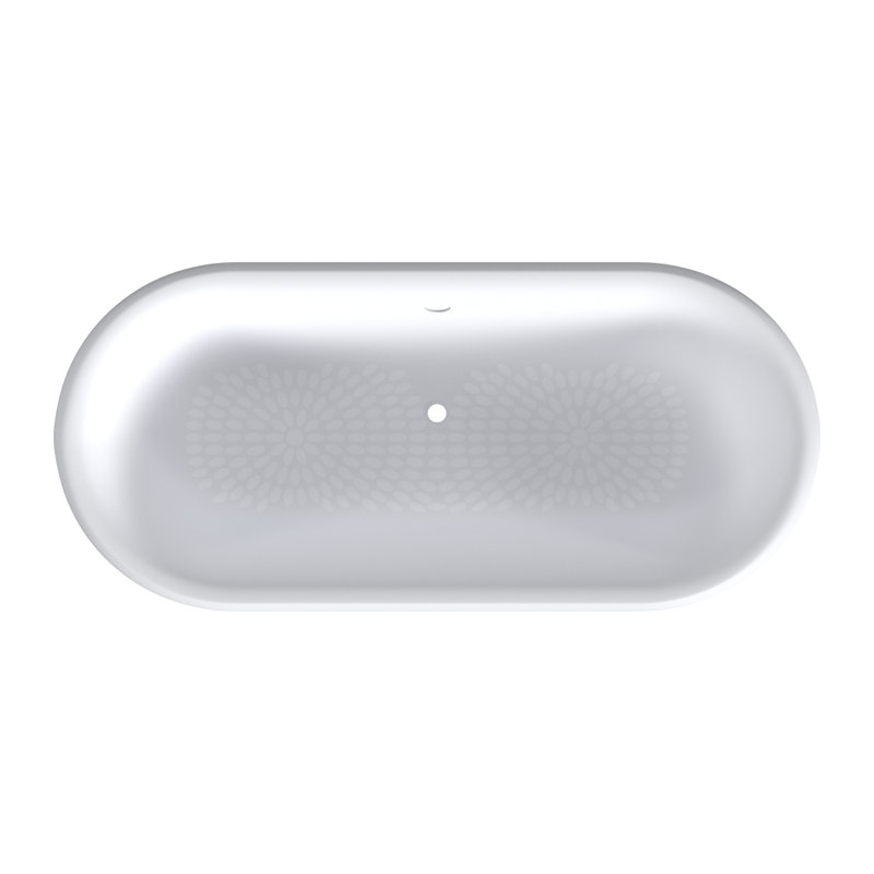 68'' L Soaking Bathtub, Polished Brass, White Interior with White Exterior