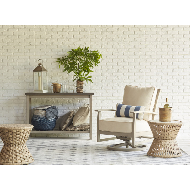 Charleston Patio Lounge Chair with Cushions, Oyster, Rollo Lace, Welt + Standard Fill