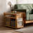 Moible Solid Oak End Table with Fluted Glass Doors, Wheels-1885166555