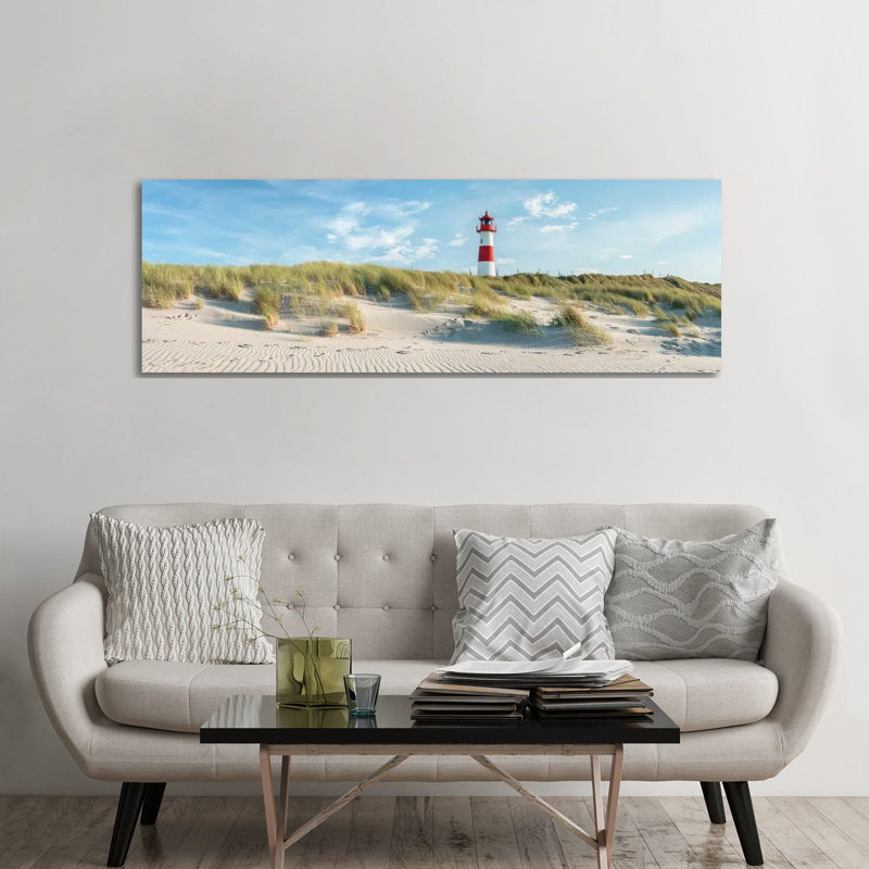 Sylt Panorama With Lighthouse List Ost by Jan Becke - Panoramic Gallery-Wrapped Canvas Giclée on Canvas, Wrapped Canvas