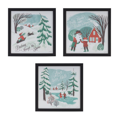 Gracilyn Winter Scene - Ensemble de 3 reproductions de cadres photo simples