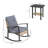 Button Tufted Cushions With Patio Furniture Set, Rattan Rocking Chairs, Coffee Table