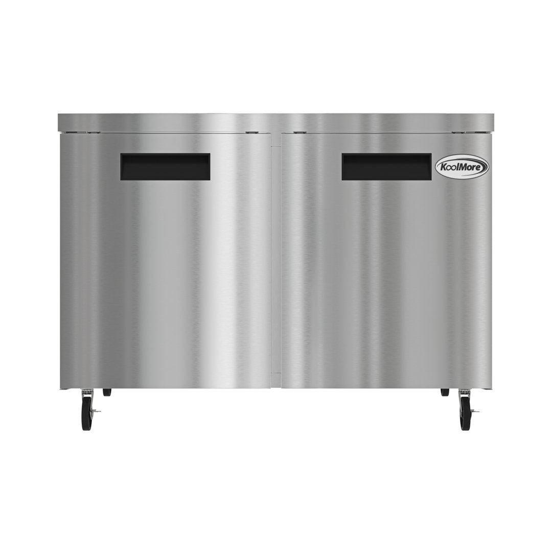 48 in. Two Door Commercial Undercounter Refrigerator in Stainless-Steel 11 cu. ft. (KM-UCR-2DSS) KoolMore