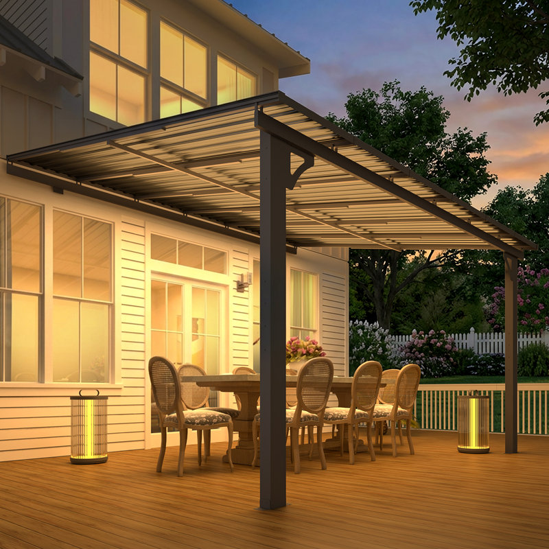 Pergola d'extérieur à hauteur réglable pour patio, H 118 po x l 144 po x P 118 po