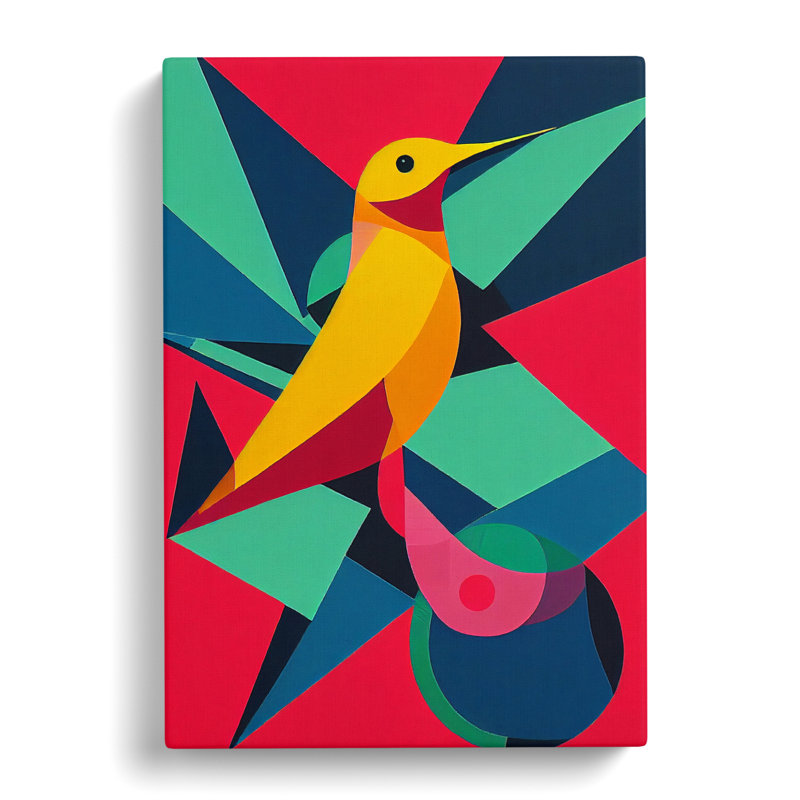 Karinthia Hummingbird Geometric - Wrapped Canvas, 50cm H x 35cm W x 3cm D