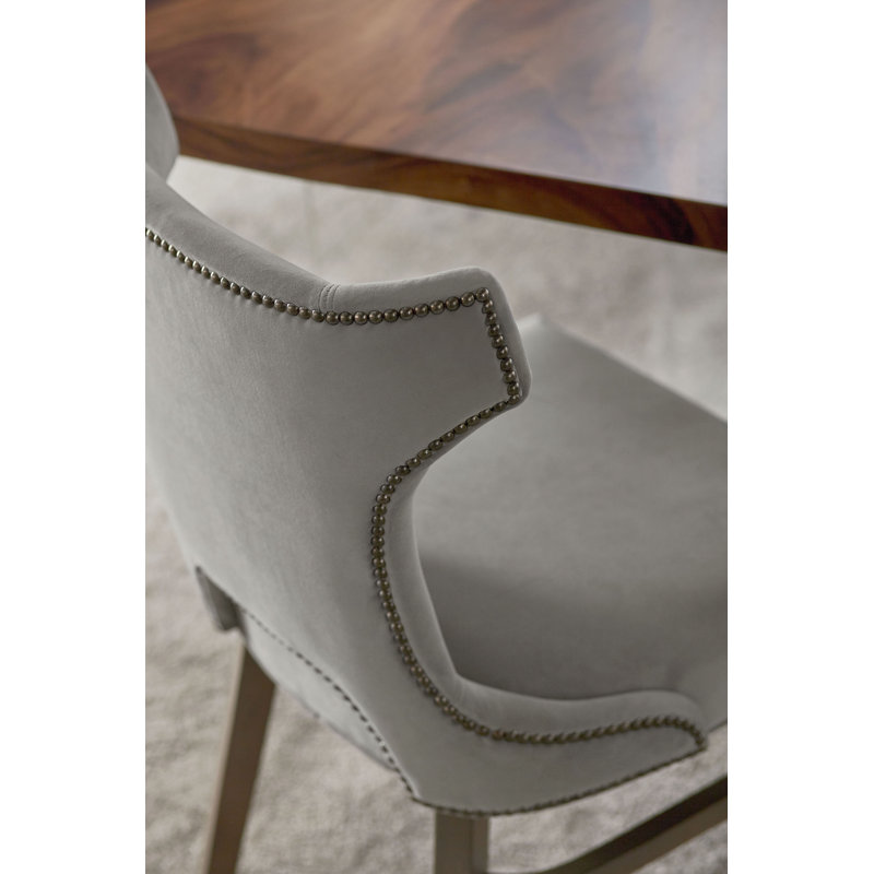 Chaise d'appoint à oreilles rembourrée Gavin, Espresso, 8703 Bambou