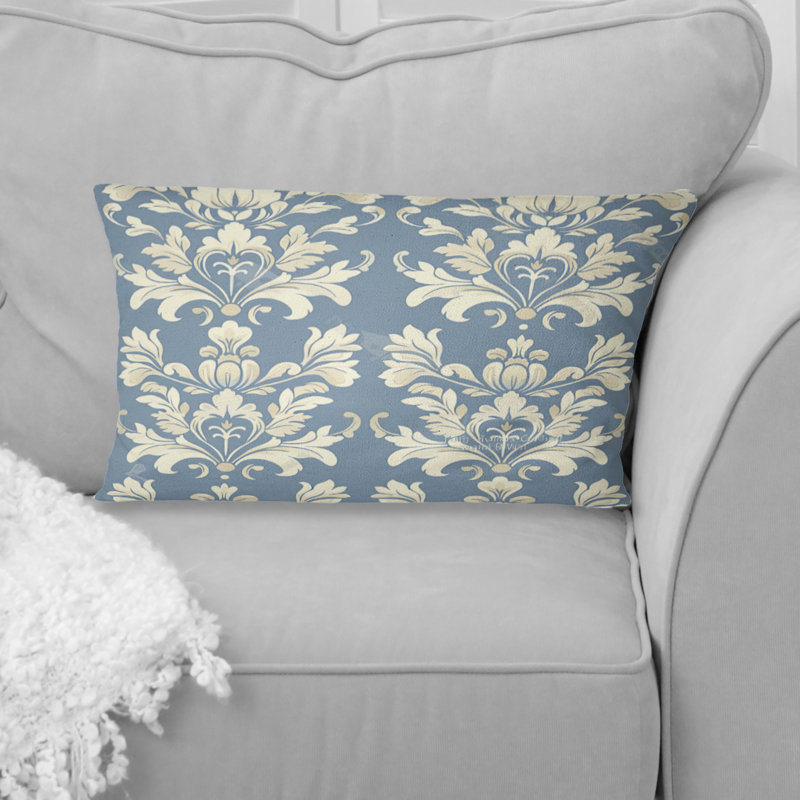 Motif floral bébé bleu rustique - V, Forme rectangulaire, H 12 po x l 20 po