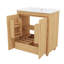 Meuble-lavabo de 30 po avec lavabo, meuble-lavabo en bois 30 po avec rangement de porte multifonctionnel et tiroir coulissant, fermeture en douceur