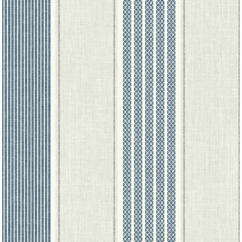 Papier peint à rayures Cerita, Denim