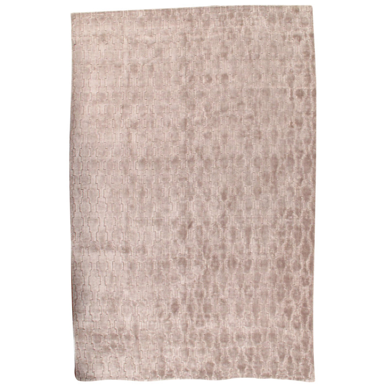 Tapis beige en soie / laine noué à la main Babbs