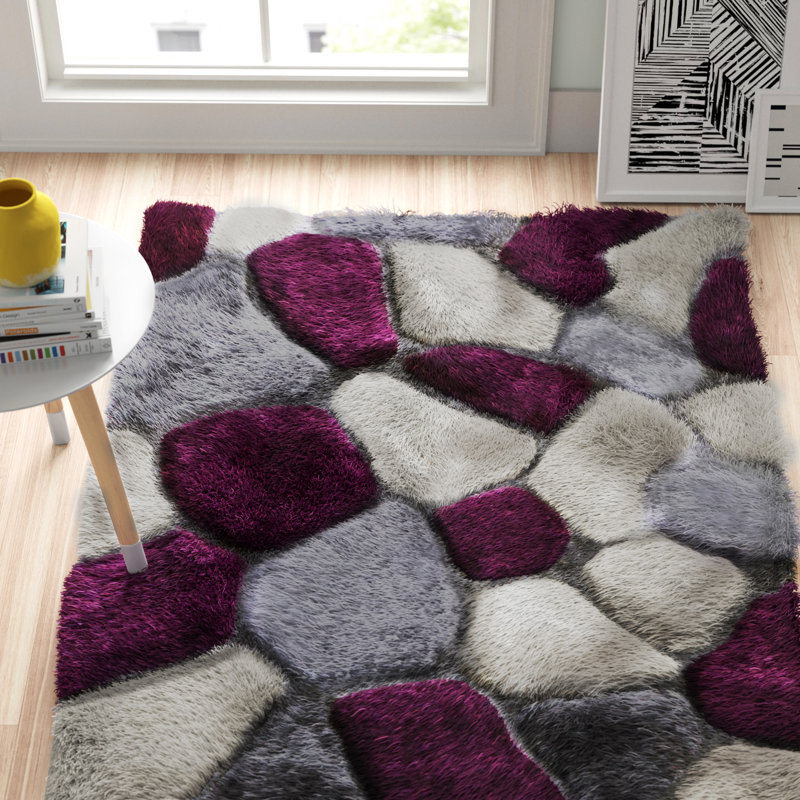 Drew Hand Tufted Grey/Purple Rug, Rectangle 150 x 230cm