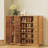 5-Tier 21 Pairs Storage Free Standing Bamboo Shoe Rack Blinds with Door, for Entryway Hallway