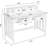 Large Computer Desk, White Home Office Workstation With 4 Storage Drawers, Modern PC Work Table 23 Deep With Monitor Stand For Screen, Wood Stable Executive Table With Large Desktop-1302946574