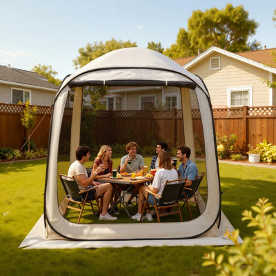 Screen House Tent, 6 X 6 Ft, 4-6 Person Pop Up Screen Tent, Portable Screened In Canopy With Carry Bag, Netting Sides, Ground Stakes, For Garden, Patio, Backyard, And Outdoor Activities