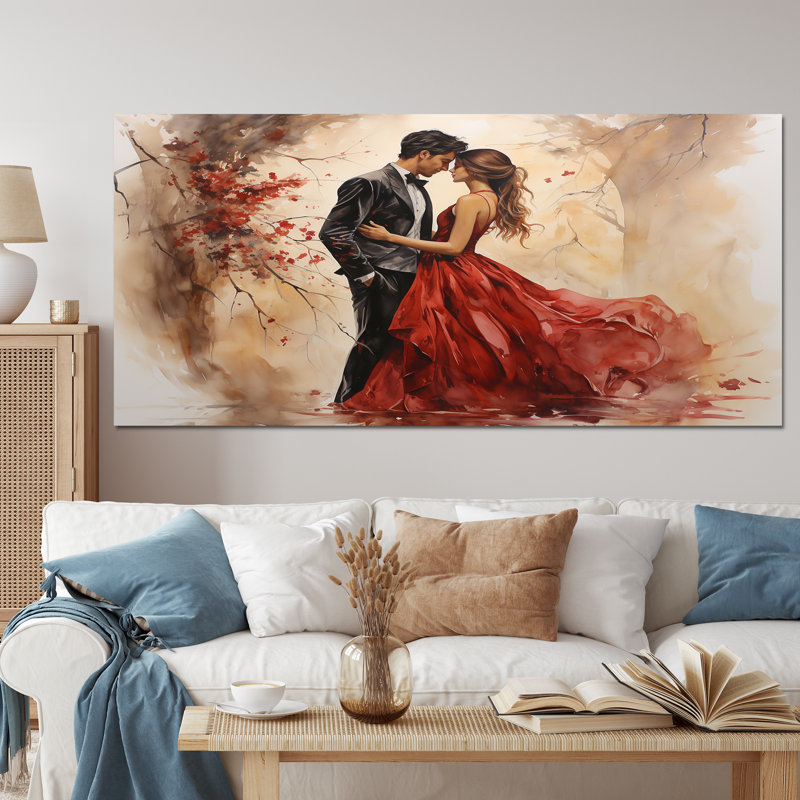 Mariage, mariage éternel, art mural romantique, Toile tendue, H 28 po x l 60 po x P 1,5 po