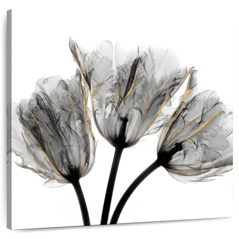 Harnek Gold Embellished Tulips I, 10" H x 10" W