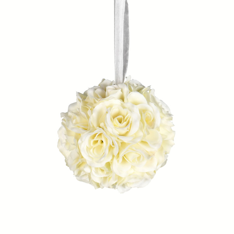 Artificial Rose Ball, White