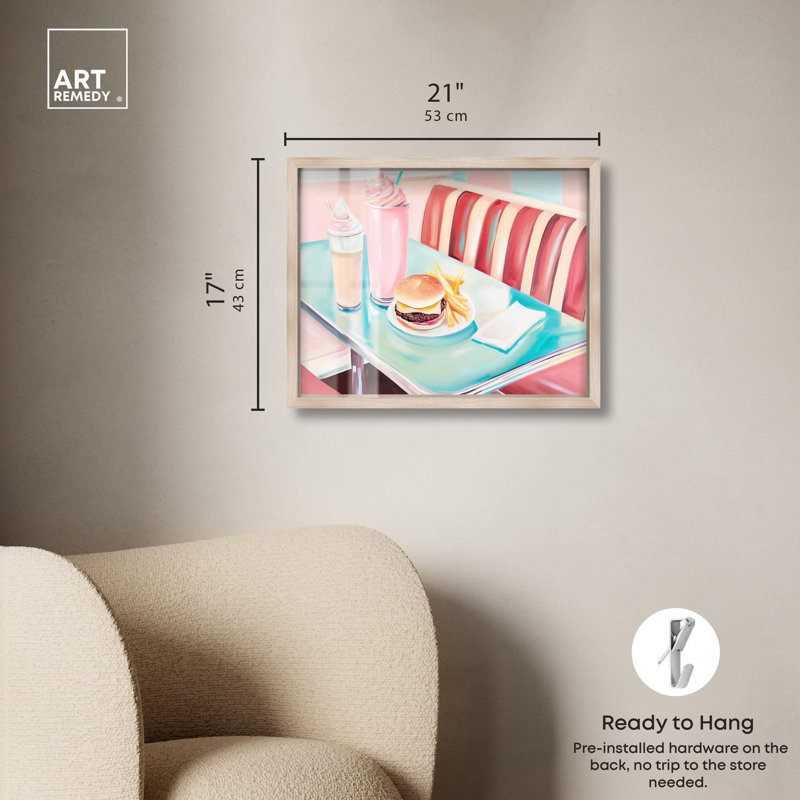 Art de bord de mer, impression chérie, encadrée par Art Remedy, H 17 po x l 21 po, Crème, crème