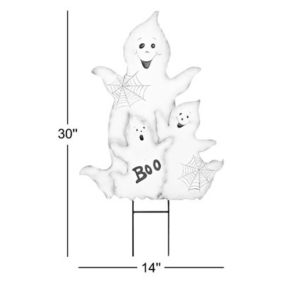 30" Halloween Metal Ghost Figure Stake