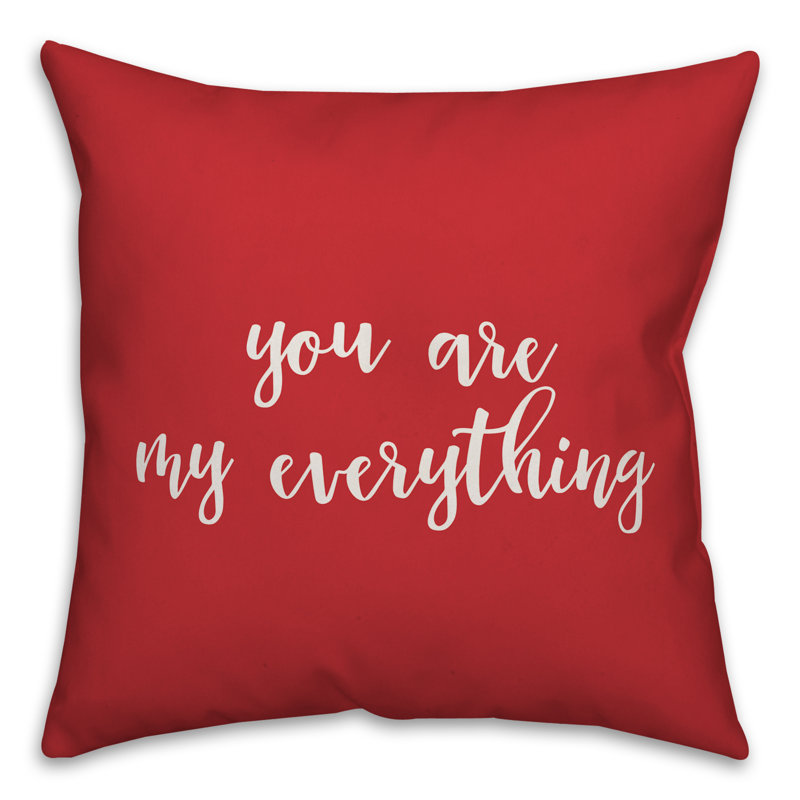  Coussin You You My My Everything, Coussin décoratif, Rouge / Blanc