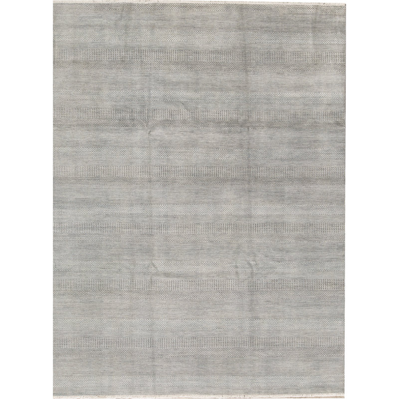 Tapis gris clair et argent noué à la main de haute qualité