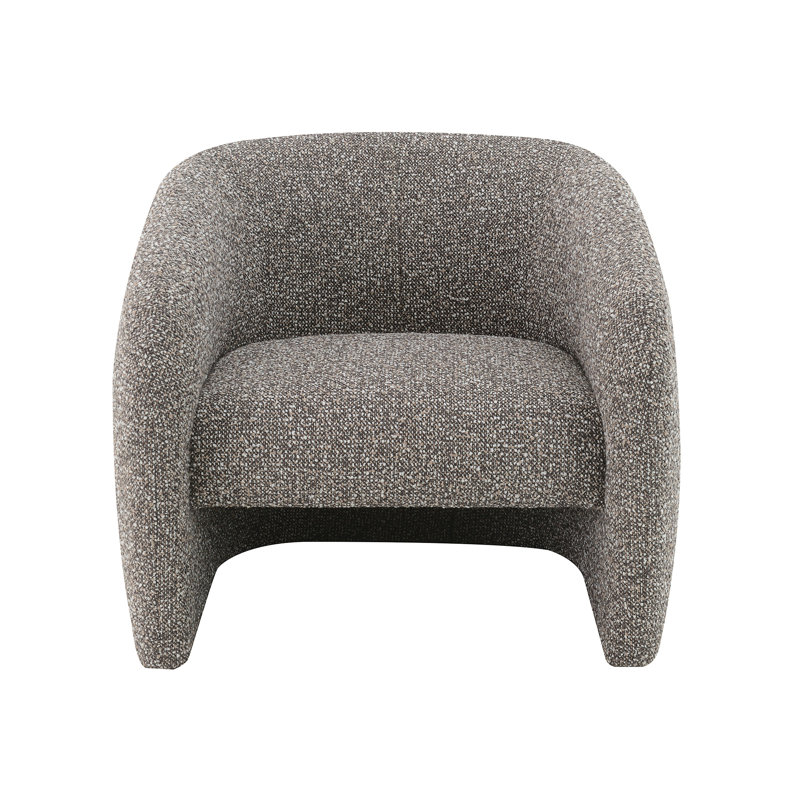 Fauteuil d'appoint en tweed brun et gris Livia