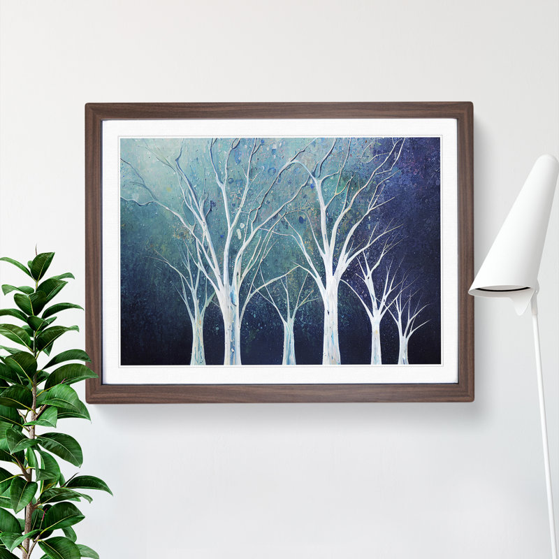 Expressive Trees Abstract - Single Picture Frame Print, 34cm H x 46cm W x 2cm D, Walnut