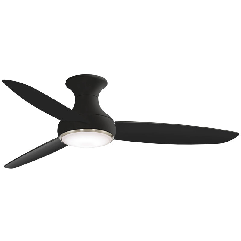 54" Concept III 3 -Blade LED Smart Standard Ceiling Fan with Remote Control and Light Kit Included, Coal