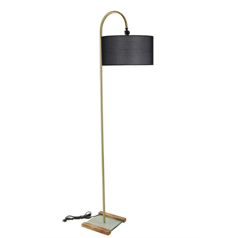 Adolar 165cm Arched Floor Lamp, Black