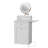 White Makeup Vanity Desk with Round Mirror and Lights, 2 in 1 Nightstand, Dressing Table with a Chair