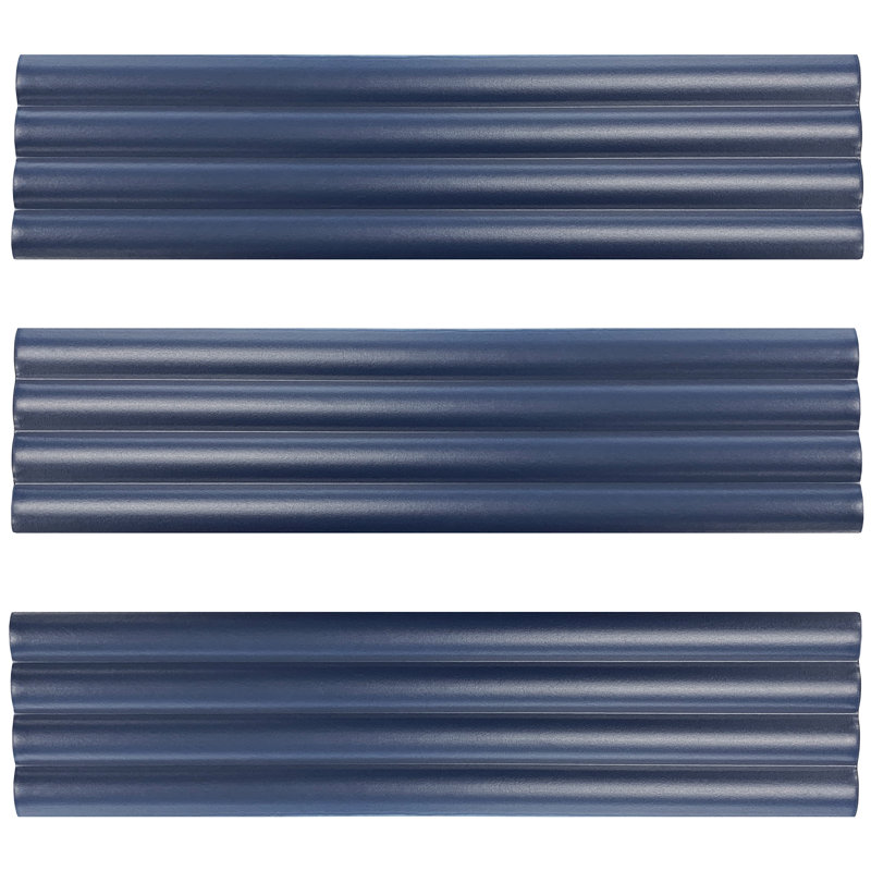 Carreau de céramique pour mur et plancher 3 po x 12 po Flute, Bleu