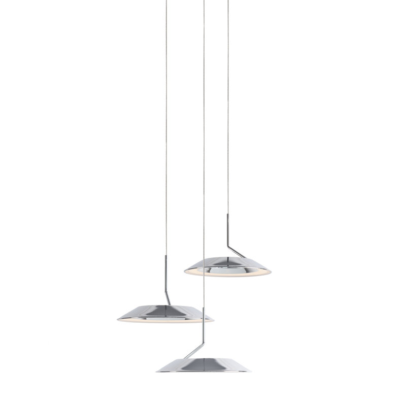 Luminaire suspendu cône grappe 3 lumières Royyo, Chrome