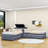 Lampart Twin Size L-Shaped Upholstered Platform Bed with Trundle and Two Drawers