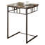 Table d'appoint Keiper, en forme de C, bout, côté, collation, salon, chambre à coucher, métal, stratifié-393492236