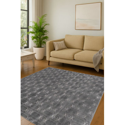 Tapis contemporain gris et argenté Vincente