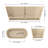 Fslefay 59'' Terrazzo Freestanding Solid Surface Concrete Soaking Bathtub