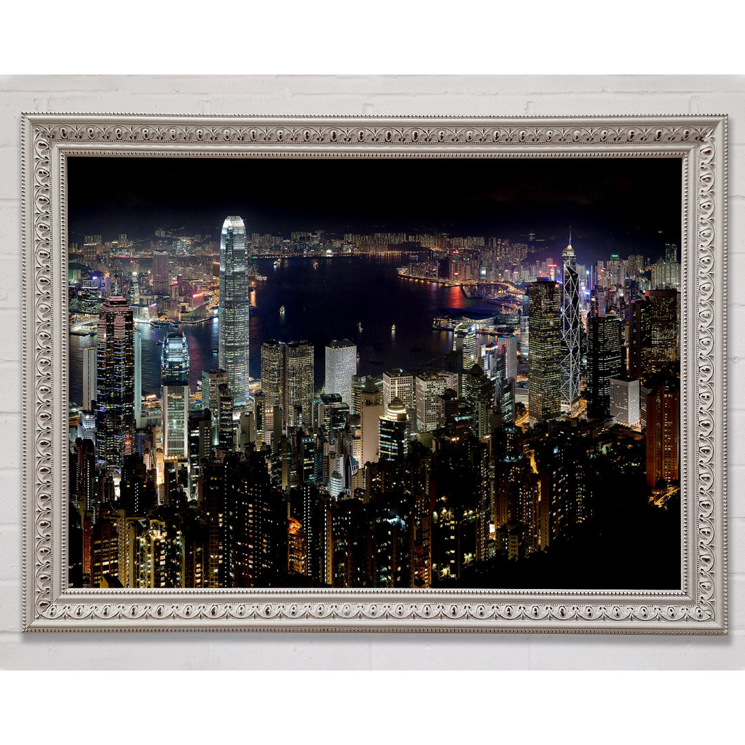 Hong Kong Waters At Night - Einzelne Bilderrahmen Kunstdrucke