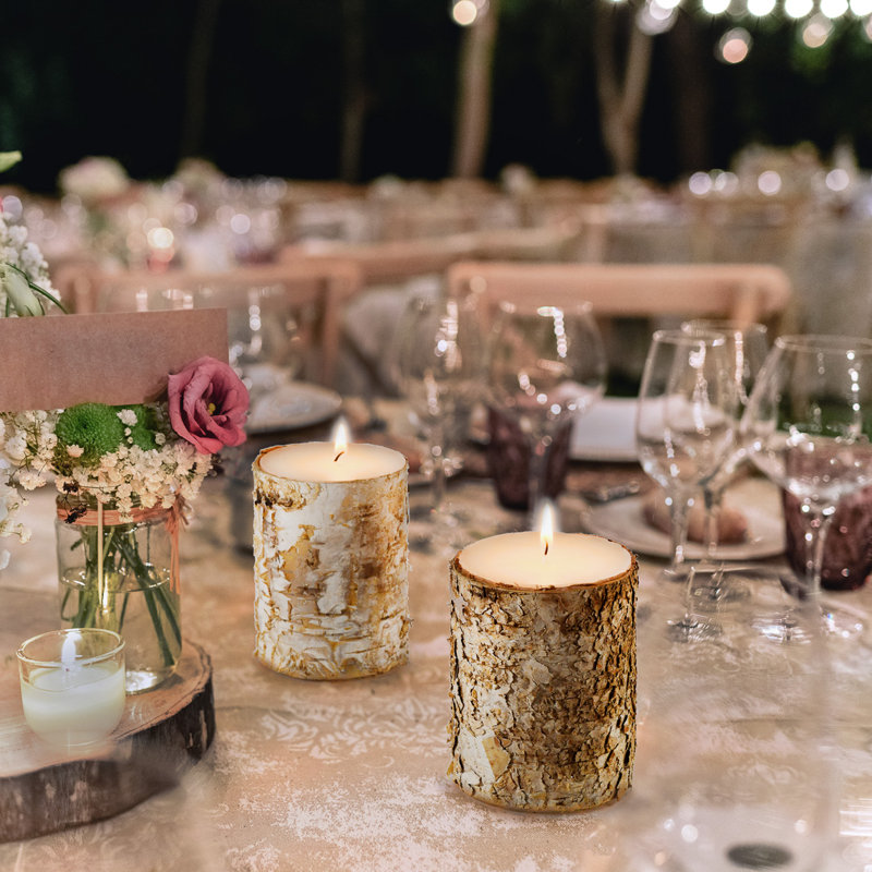 Unscented Pillar Candle, 4" H x 3" W x 3" D