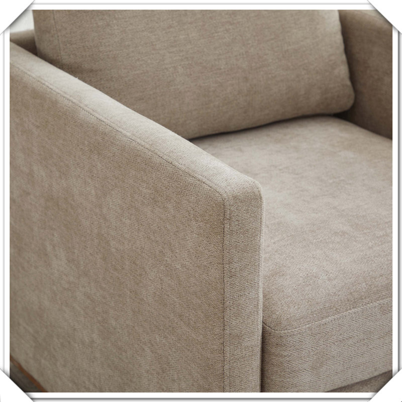 Fauteuil carré pivotant rembourré 360 degrés, Taupe