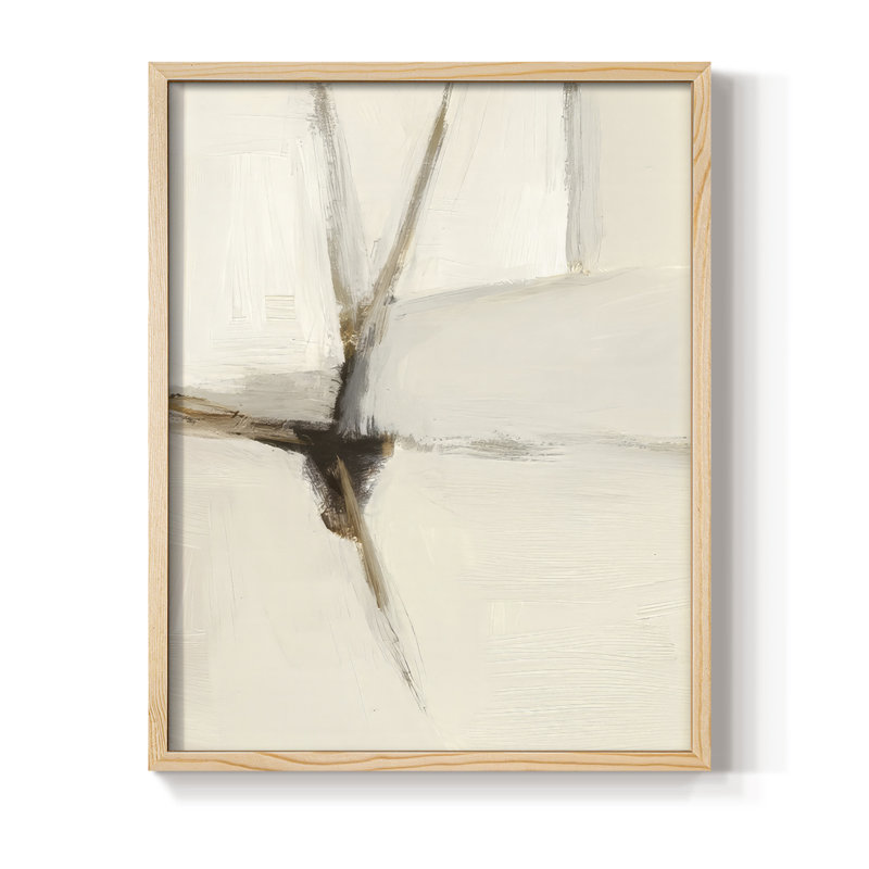 Melding Titanium II Framed Print - Solid Wood, Natural, 30" H x 24" W