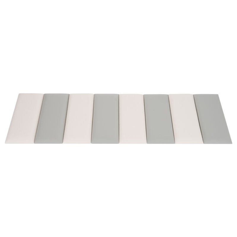 8 panneaux muraux en cuir artificiel, Gris