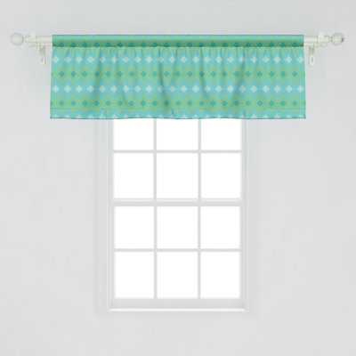 Ambesonne Abstract Valance Pack of 2 Rhombus Inspired Art Sea Green Pale Blue