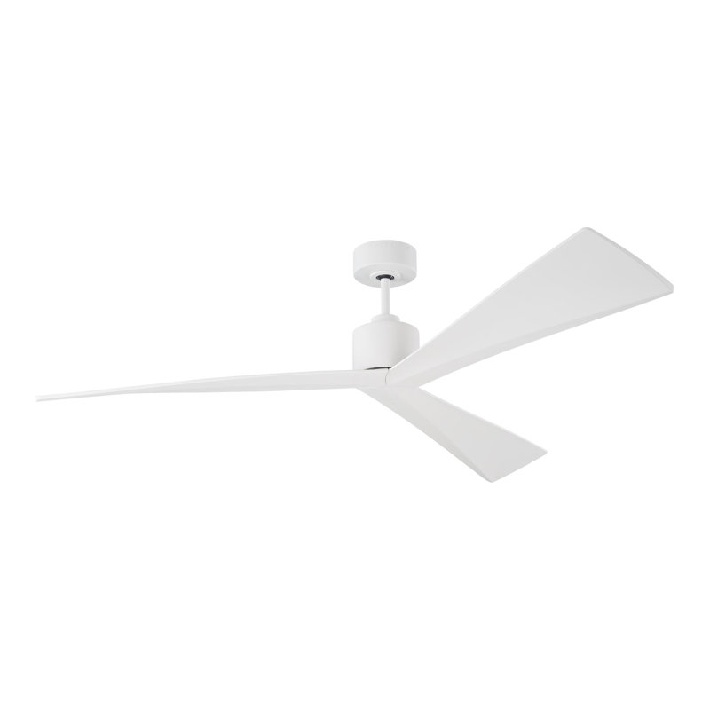 Ventilateur de plafond à 3 pales 60 "avec télécommande Mirage, Blanc mat, 60"